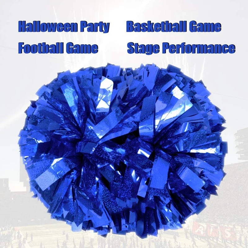 Metallic Foil Cheerleader Pom Poms Cheerleader Pom Poms 10 PCS For Sports Team Spirit Cheering Kids Adults