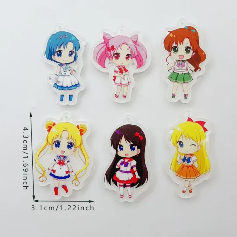 10pcs Acrylic Cartoon Accessories Earrings Bracelet Keychain DIY Pendant Small Pendant view 6