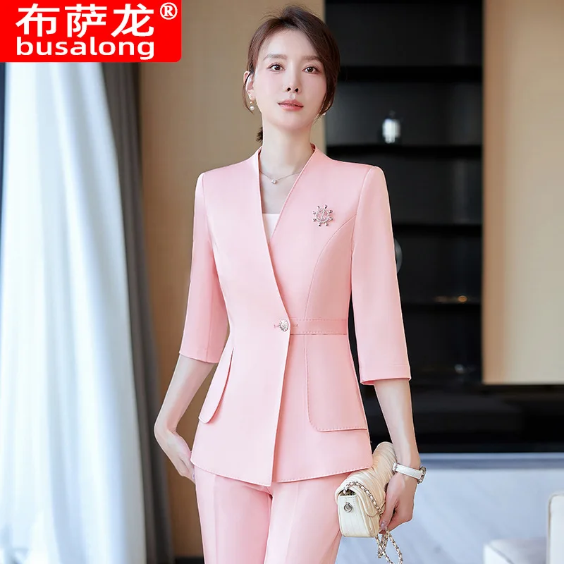 Champagne Professional Suit for Women2024New Casual Workplace Interview Formal Wear Manager Fashion Work Clothes