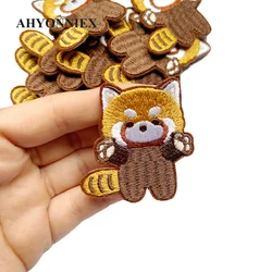 Cheap Type 10Pcs/Lot Wholesale Red Panda Embroidered Parches For Clothing DIY Cute Appliques Iron On Patches