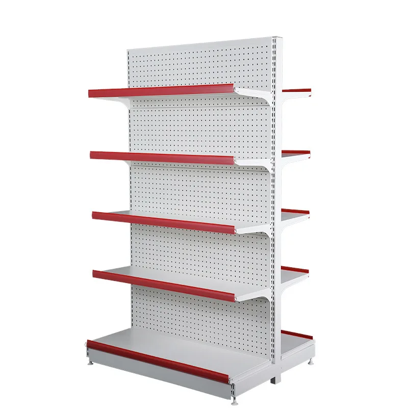 Custom Heavy Duty Iron Metal Retail Store Shelf Display Supermarket Gondola Shelving Rack Shelves For Retail Store