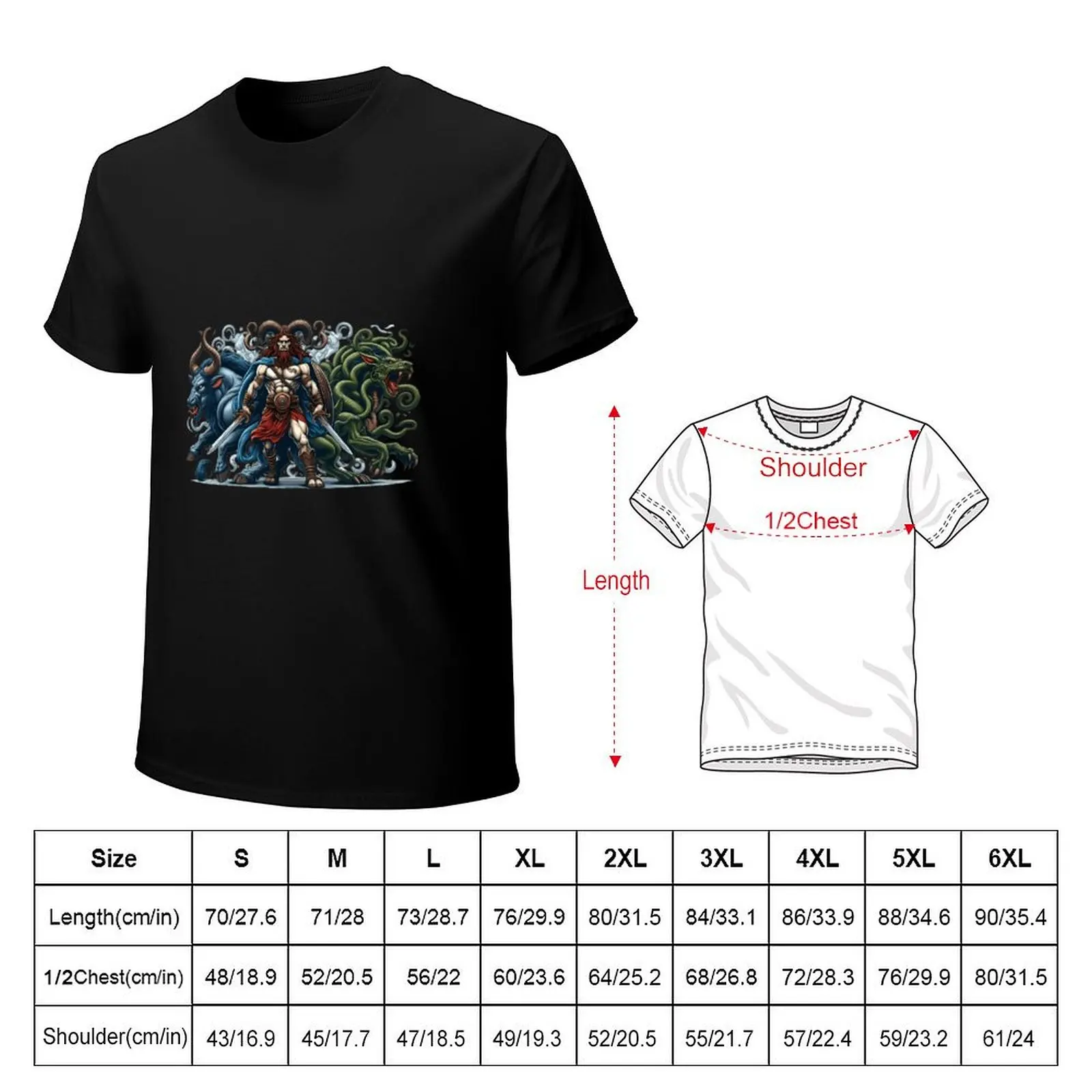 Mythical Defender: Minotaur and Dragon Companion T-Shirt t shirts for man cotton soft T-Shirt