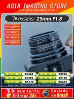 【 Do Brasil 】 7Artisans 7 Artisans 25mm F1.8 Mirrorless Camera Wide Angle Lens for Sony E A6500 A6400 A6600 ZV-E10 25 1.8