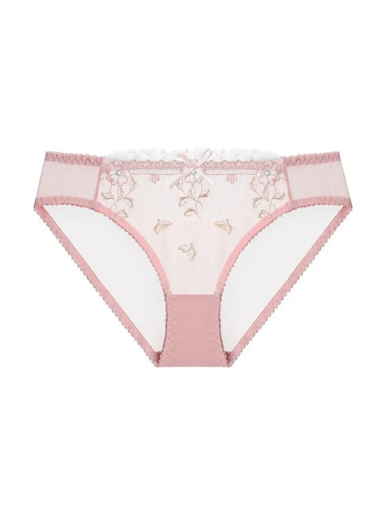 MOYISU French Sexy Pure Desire Unterwäsche Ultradünner, durchsichtiger Stickerei-Spitzen-BH, große Brust, kleine Anti-Sag-Bügel-Unterwäsche