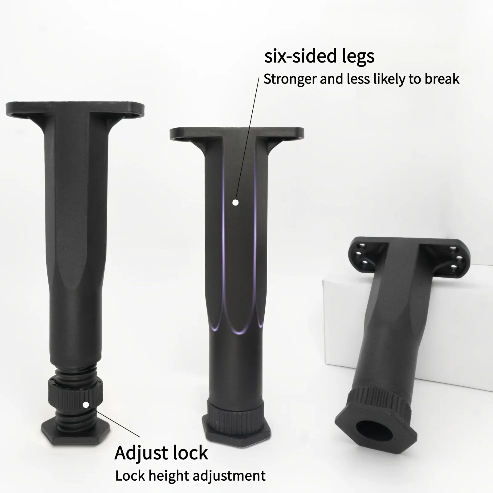 4 قطع من أرجل دعم إطار السرير القابلة للتعديل، أرجل بديلة للأثاث شديدة التحمل للسرير والأريكة والمكتب وخزانة الملابس