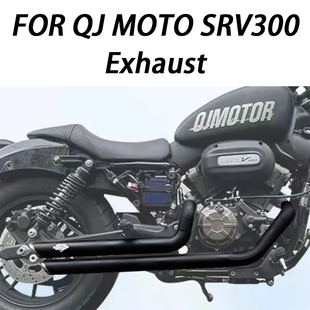 

Retro Motorcycle Exhaust Silencer Pipe Right Side Double Tube With Stainless Steel Material For QJMOTO SRV300 300SRV 300 SRV