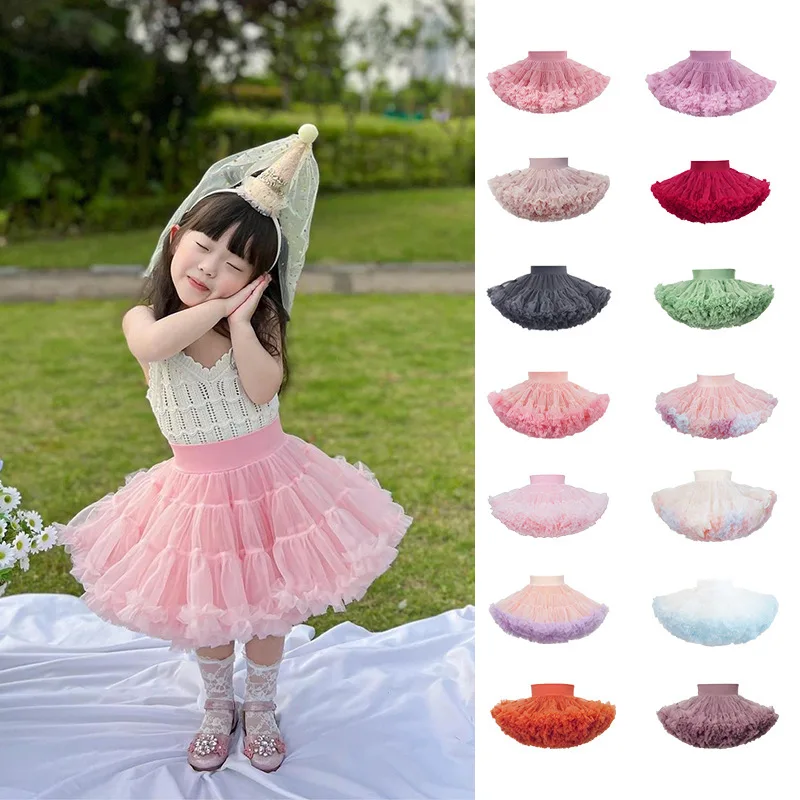 

Popular Girls' Multi-color Second-generation Half-body Puffy Skirt Cute Sweet Solid Color Matching Princess Style Gauze Skirt