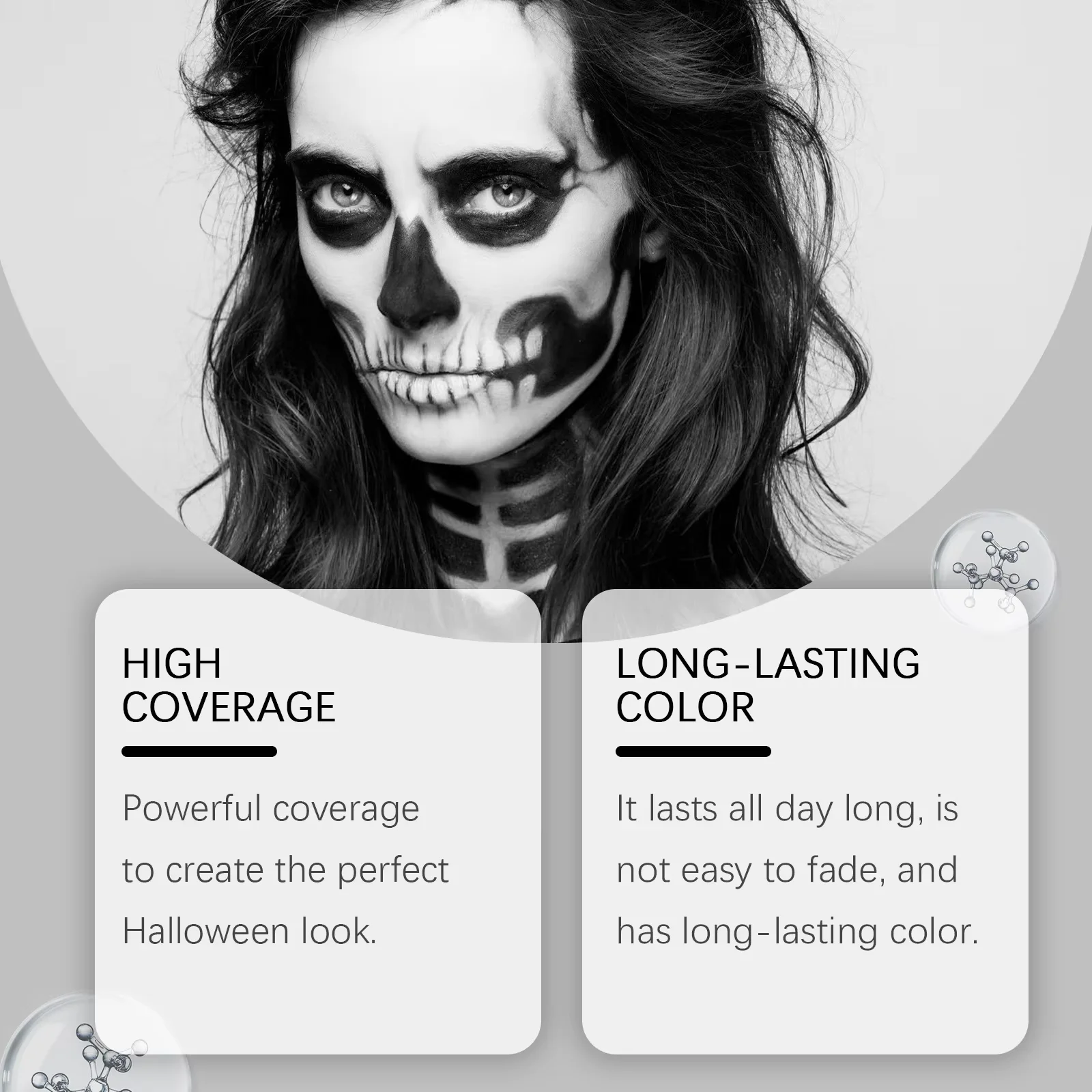 イールホープ ハロウィン フェイスメイクアップキット ブラシ付き ペイント 黒 白 DIY コスプレ テーマパーティー カラフル コスメティック ファミリー ボディメイクアップセット