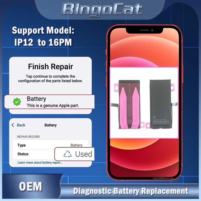 

5pcs Diagnostic Battery Show Genuine Parts 100% Healthy No Message Pop Up For Apple iPhone 12 13 14 15ProMax No Need Ori BMS