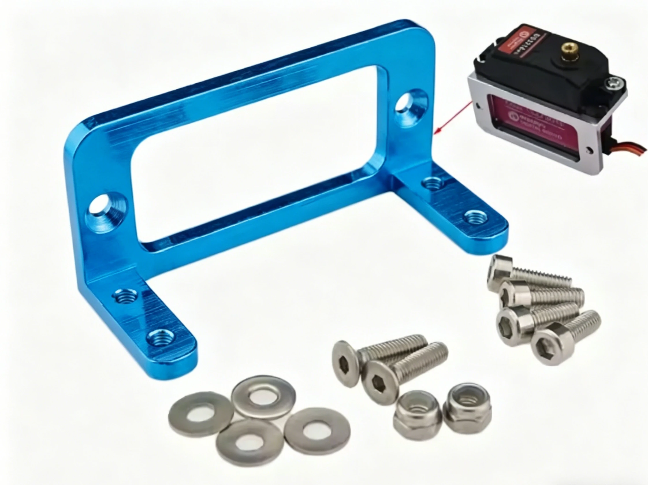 Servohalter, Servohalterung, CNC-Aluminiumlegierung, für RC, Boot, Auto, Flugzeug, Servo, 1 Stück