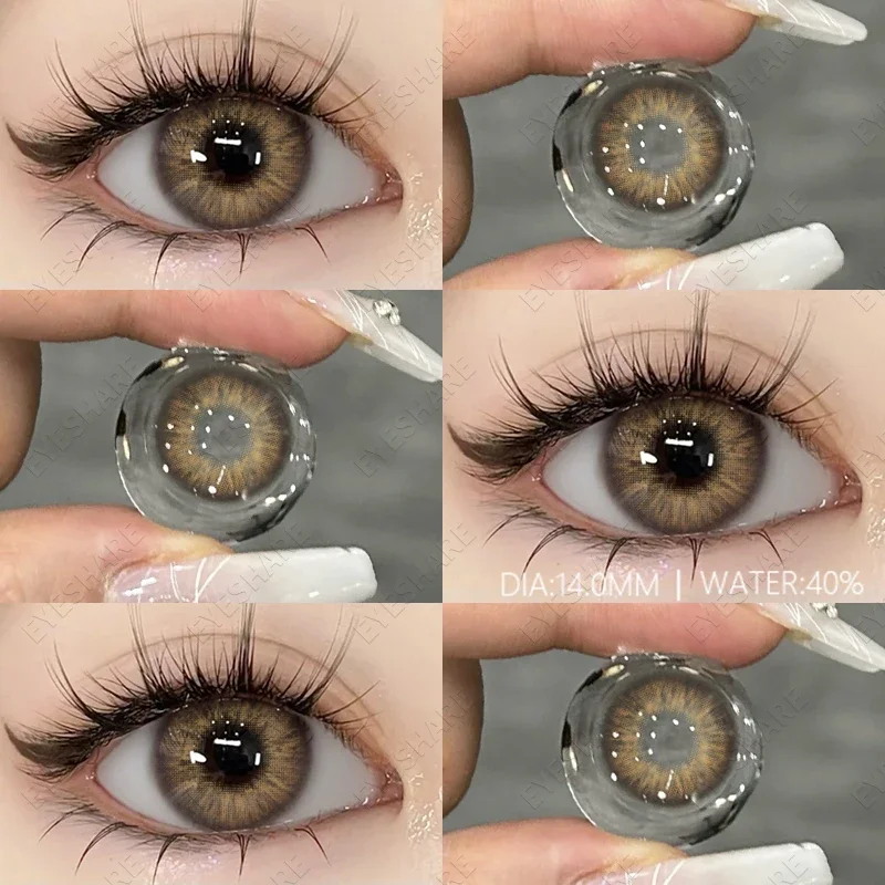 EYESHARE 1Pair Myopia Lenses Colored Contact Lenses for Eyes Lenses With Diopters Prescription Fashion Lens Brown Eyes Lens