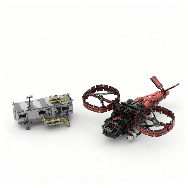 3127pcs MOC Samson SA-2-inspired Sci-Fi Helicopter & Link Shak - Technical Rough Terrain Crane Alternate Model Building Blocks