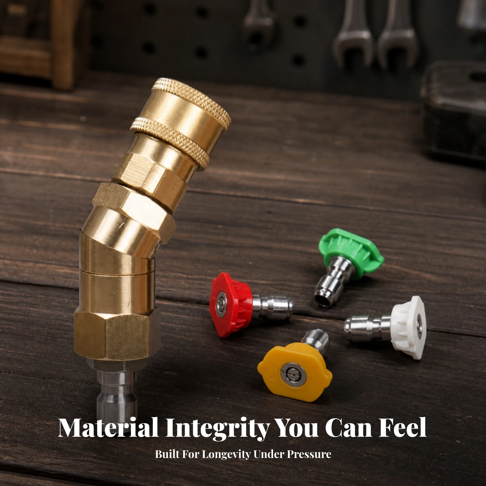Swivel Adapter with Angled Elbow Brass Quick-Connect Adapter Elbow Connector Corrosion Resistant Fitting No Leaking