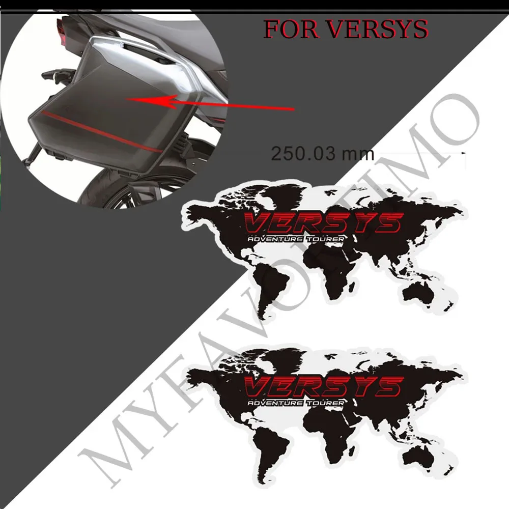 Stickers Decals Protector For Kawasaki VERSYS 300-X 400 650 1000 VERSYS-X 250 Trunk Luggage Cases Tank Pad Gas Fuel Oil Kit Knee