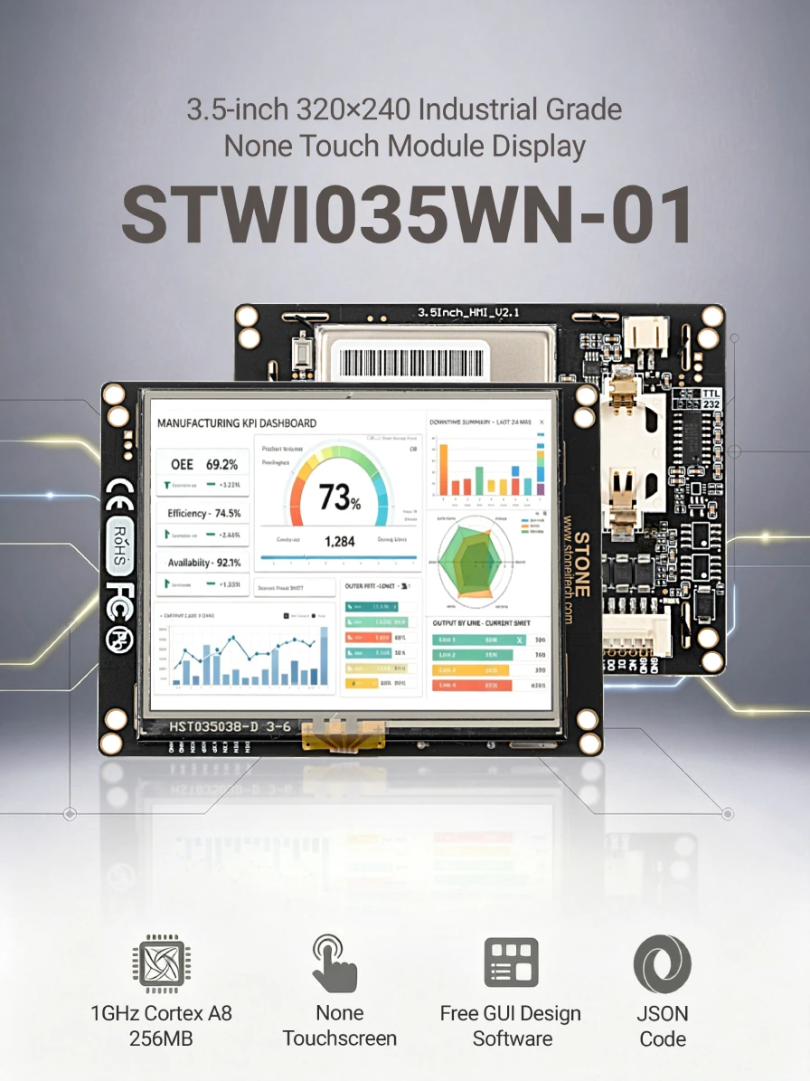 STONE I 3,5 Zoll Industrielles TFT-LCD-HMI-Display-Panel ohne Touchscreen RS232/RS422/RS485/TTL 320*240 für Arduino ESP32 – Detail 1