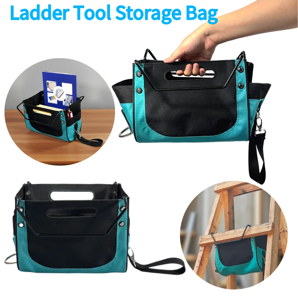 

Эластичная сумка для хранения, износостойкая сумка-органайзер из ткани Оксфорд, большая вместительная складная сумка для инструментов для ремонта, подвесная сумка для лестницы