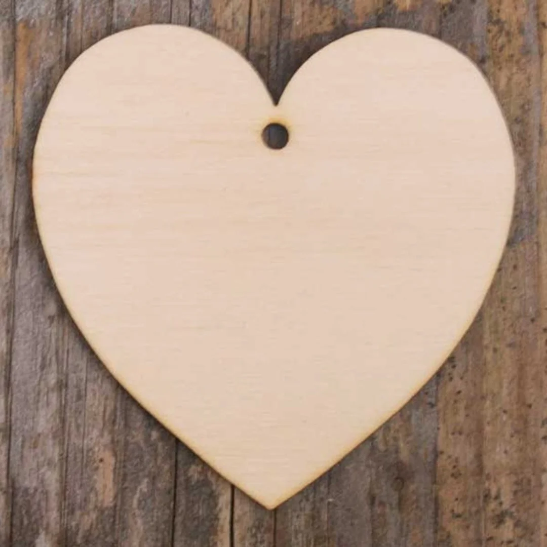 10-Pack 3mm Plywood Curvaceous Heart Shapes Wooden Craft Pieces for DIY Drawing And Art Projects