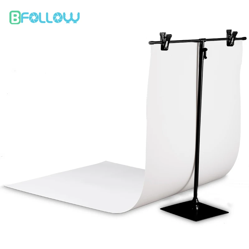 BFOLLOW 30cm T Shape Background Stand with 40cm PVC Backdrop Props for Product Photography Desk Photo Shooting Kit Studio Set