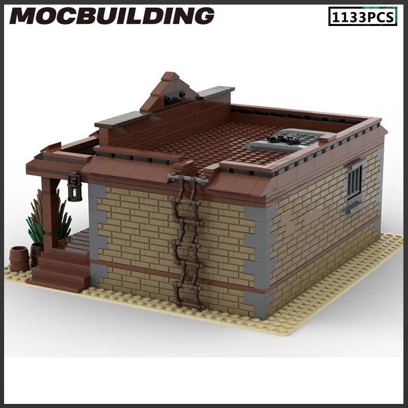 Moc blocos de construção xerife escritório estilo ocidental paisagem diy tijolos presentes natal coleção exibição presente montar brinquedos