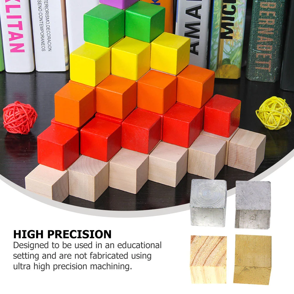 4 Pcs Scientific Density Cube Group Elements Cylinder Physical Experiment Copper Iron Block