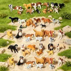 Simulation Dog Family Models Retriever Bernese Great Dane Saint Bernard Boxer Bull Terrier Figurines Micro Landscape Craft Decor