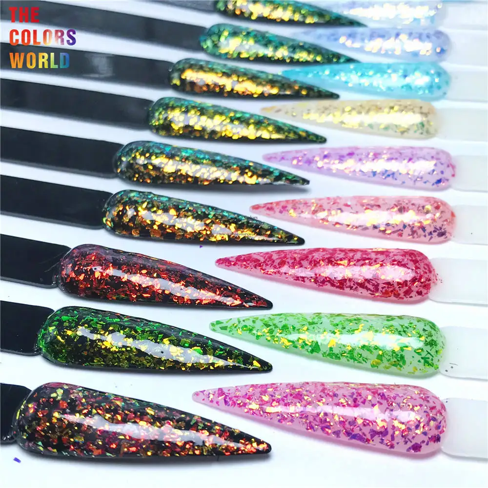 

TCT-718 High Bright Iridescent Irregular Shards Nails Glitter Decoration Manicure Tumbler Epoxy Resin Craft Accessories Supplier