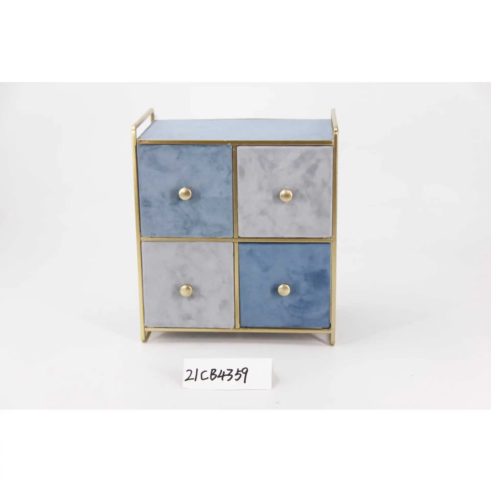 flannel wrought iron jewelry box, high jewelry storage box, multi-functional makeup table storage box