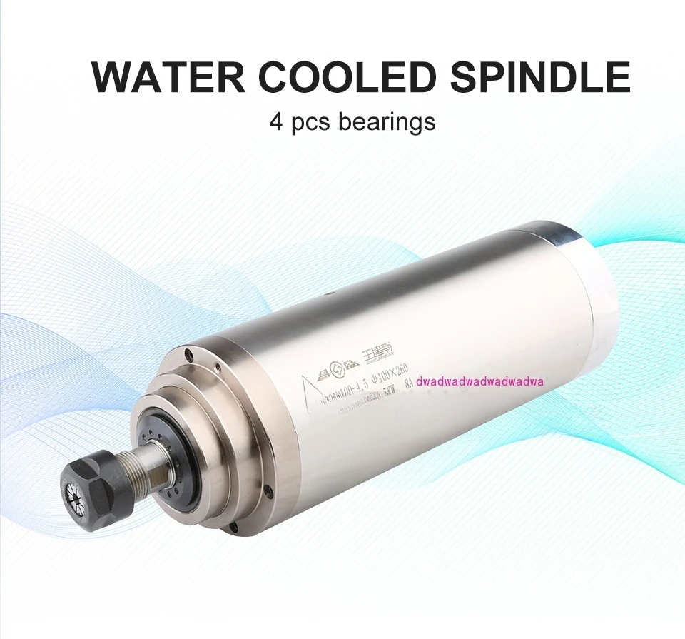 4.5kw ER20 Water-Cooled Spindle Motor 220V 380V Diameter 100MM Machine Spindle Used For CNC Router Engraving Milling Machine