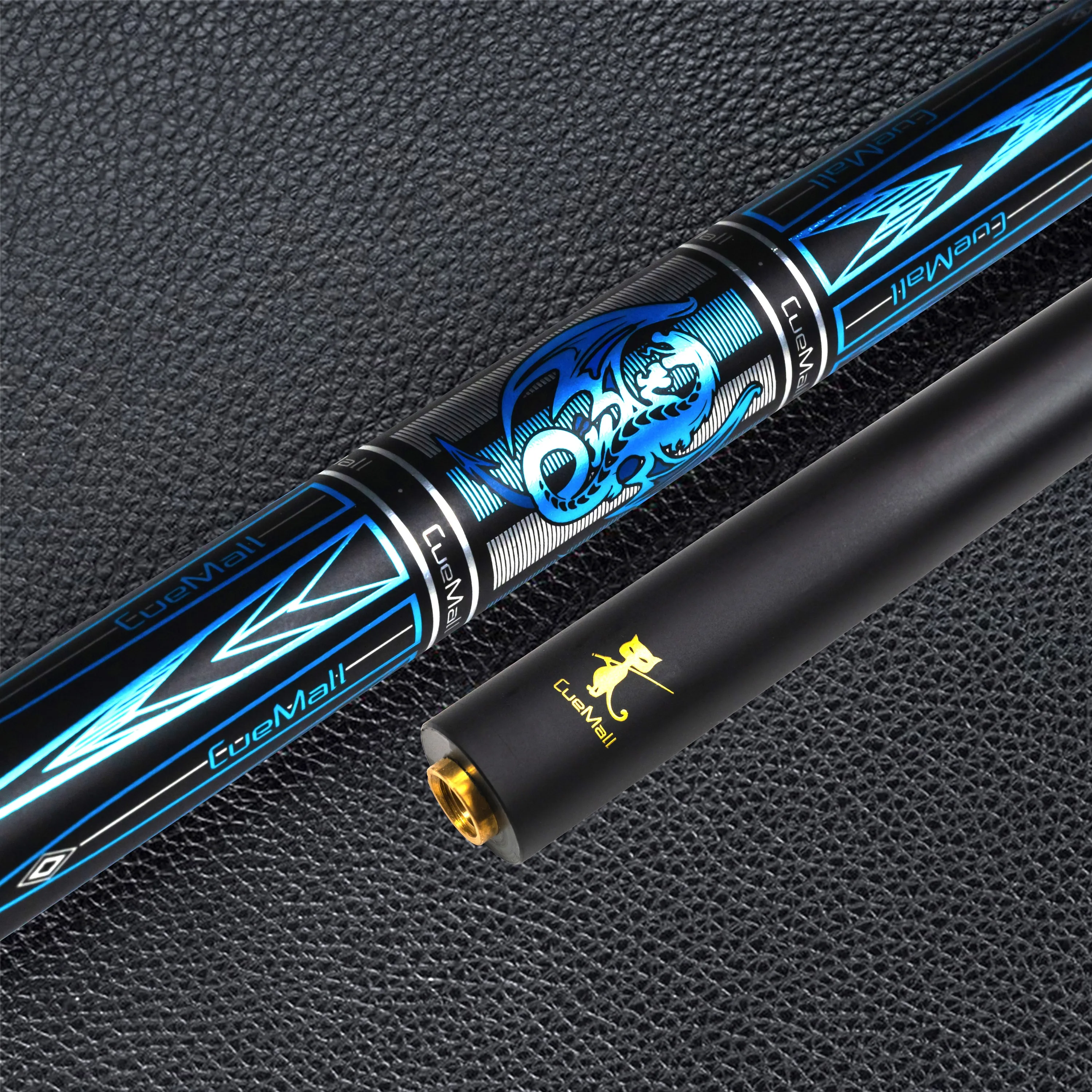 58 Zoll Glasfaser-Billardqueue Blaues Drachen-Design 12,5mm Mehrschichtige Spitze Geringe Abweichung Schnellverschluss – Detail 5