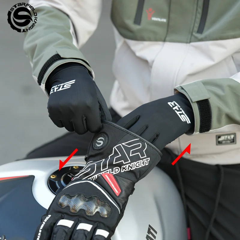 Guantes de moto de invierno y verano, forro interior de seda de hielo negro, transpirable, absorción del sudor, accesorios para equipos de equitación de secado rápido