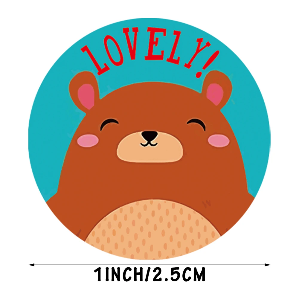 100-500 قطعة جولة الحيوان مكافأة ملصقات في 8 تصاميم الكلاسيكية لعبة العلامة للمعلم تشجيع حافز الأطفال القرطاسية ملصقا