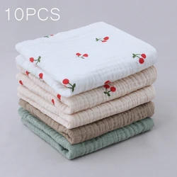 Ensemble de serviettes de dentition pour bébé, bavoirs pour tout-petit, serviette absorbante pour le dos, mouchoir en gaze de coton, terrestre bouillette de bain pour nouveau-né, 10 pièces