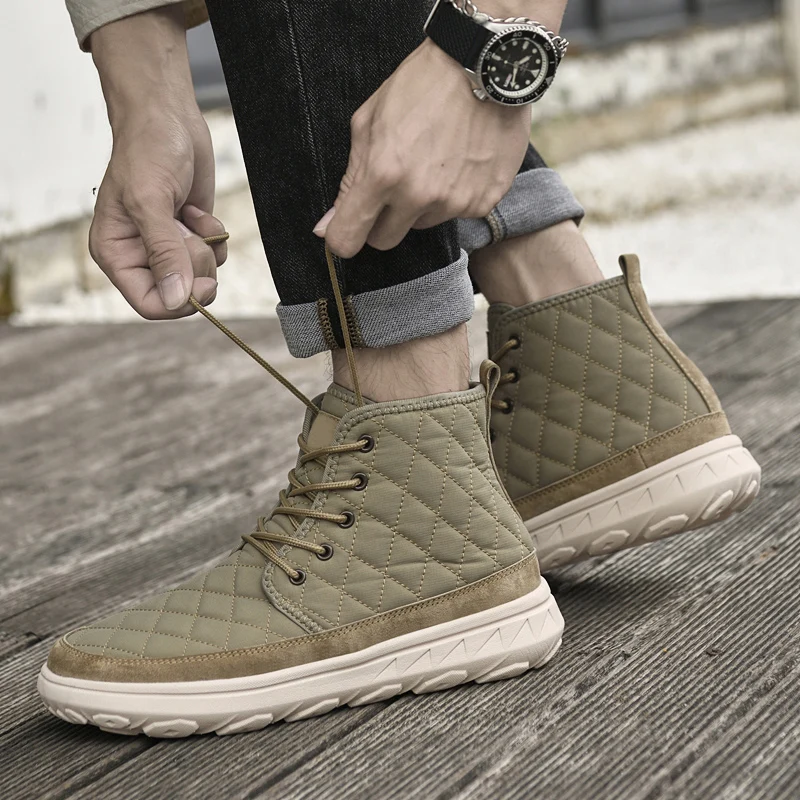 

Модные и повседневные высокие кожаные ботинки, уличные мужские легкие повседневные ботинки с мягкой подкладкой, зимние теплые удобные прогулочные ботинки