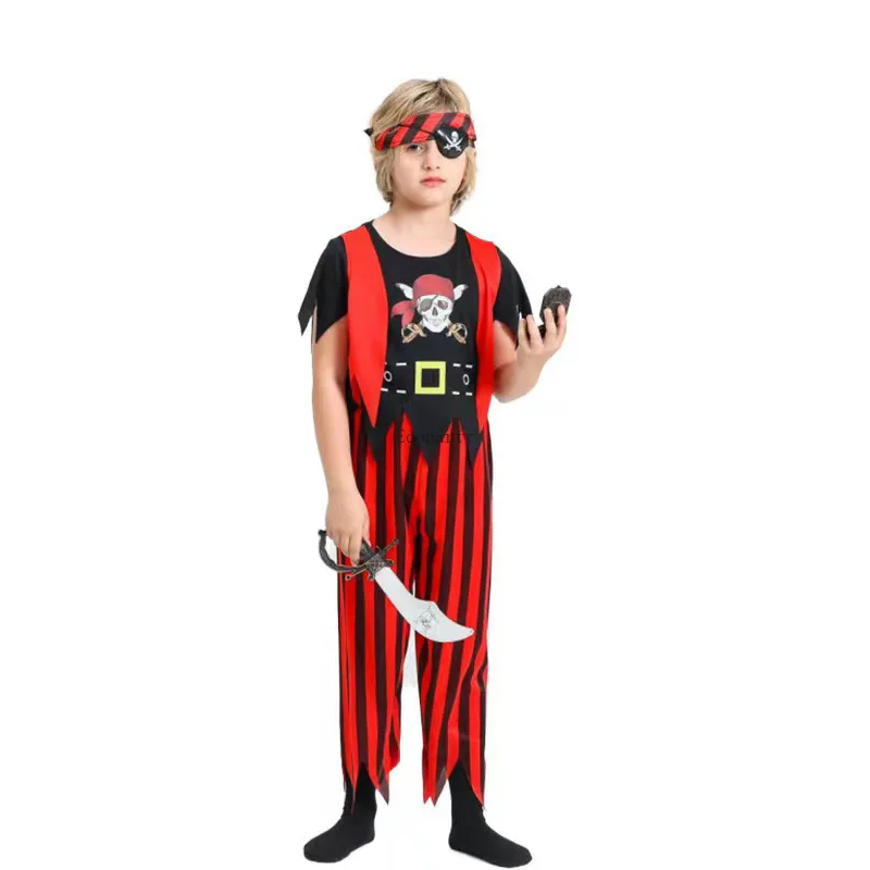 

Anime Cosplay Kids Pirate Costume Captain Jack Pirate Toy Halloween Dress Up Set Kid Adventure Robbery Costume Toy Deguisements