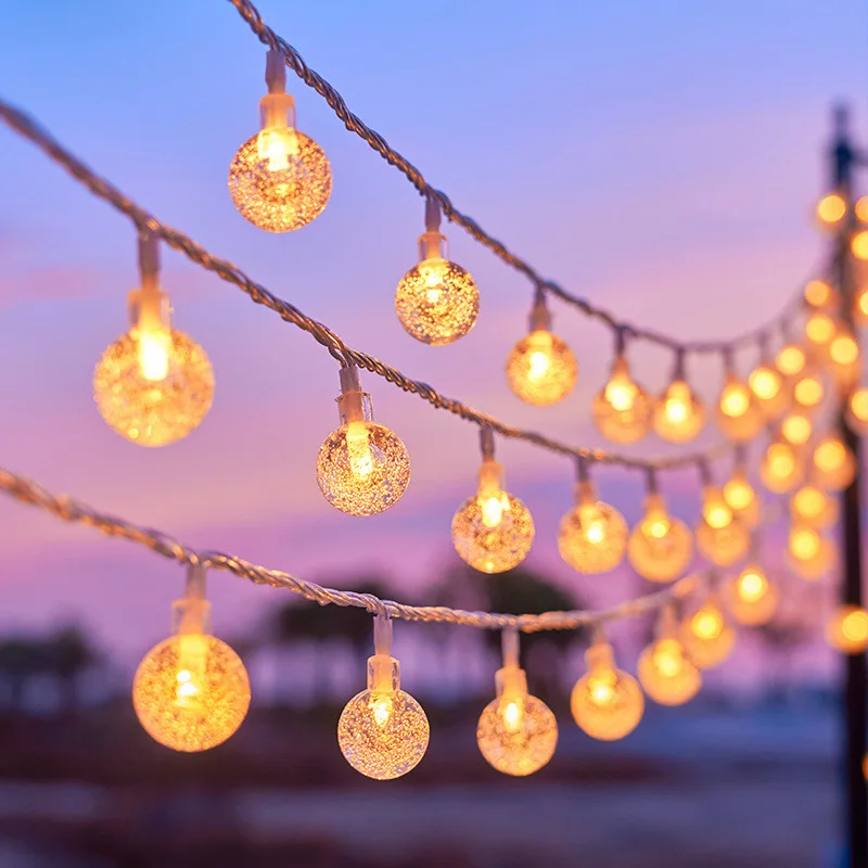 

LED Bubble String Lights Fairy Bubble Ball Lamp Holiday Lighting Garland Battery Power for Christmas Indoor Wedding Decoration