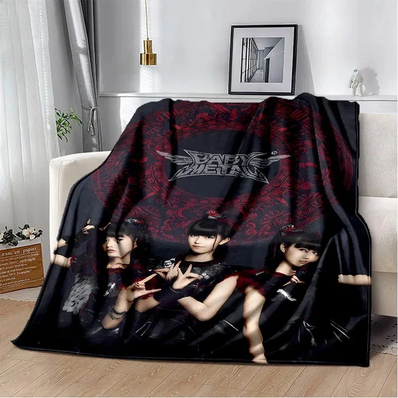 BABYMETAL Combination 3d printed blanket children warm blanket flannel soft and comfortable home travel blanket birthday gift