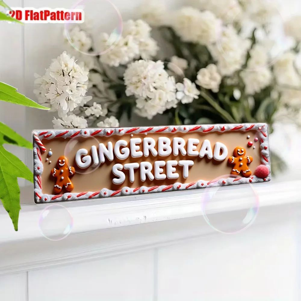 CIFBUY Vintage Gingerbread Metal Sign Rustic Aluminum Wall Art Waterproof Durable Decor For Home Bar Hotel