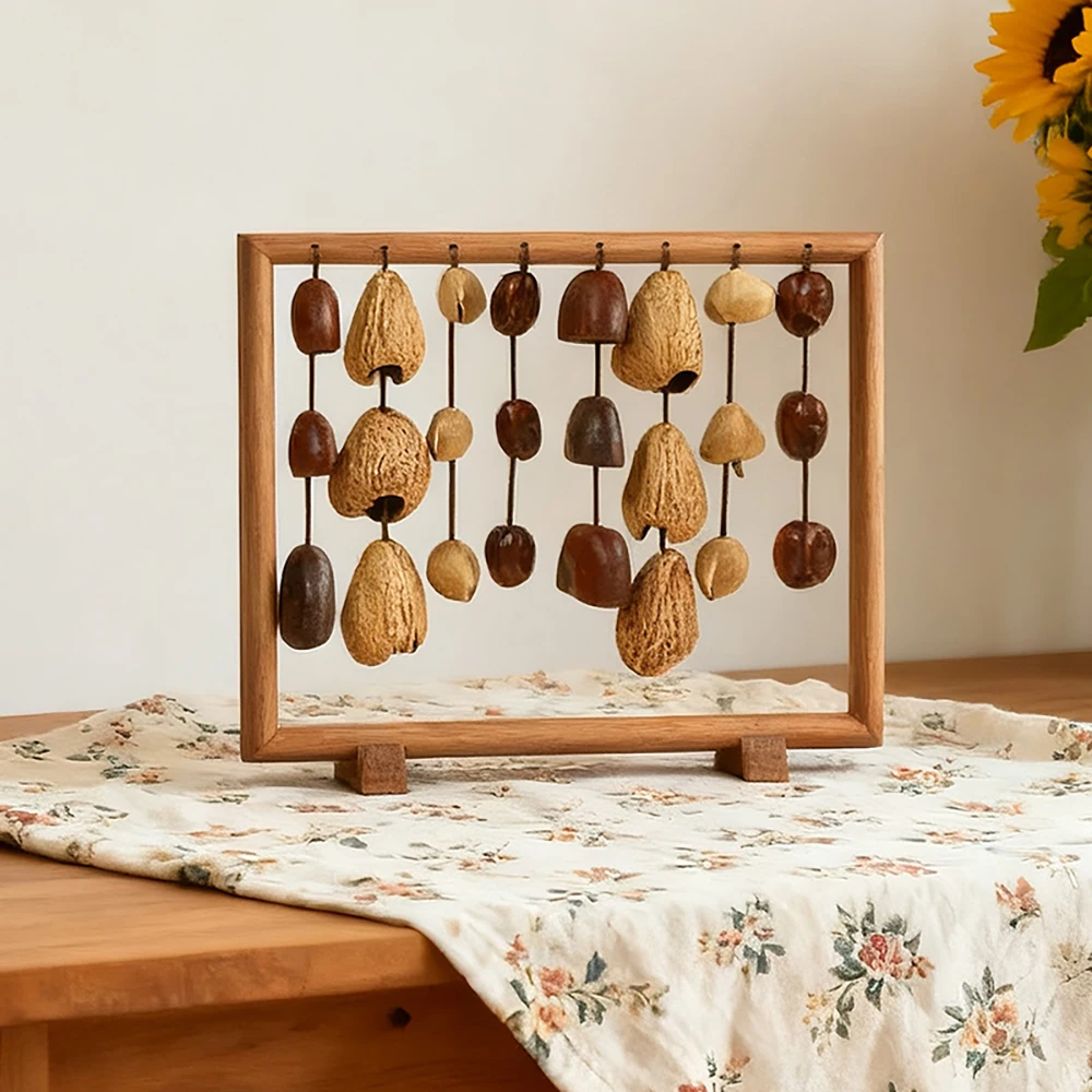 24 Natural Salin Nut Shell Shaker - Seed Shell Rattle Wind Chime Sound Healing Instrument for Yoga Meditation ASMR