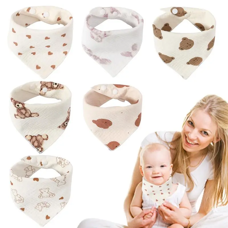 

Baby Bibs For Eating 6 Pieces Kid Drool Cloth Burp Towels Soft Absorbent Toddler Bibs Baby Feeding Towel For Home Travel