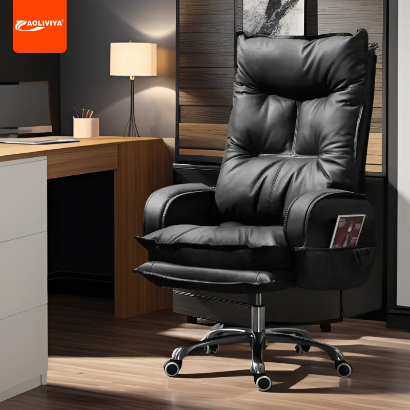 

Aoliviya American-Style Comfortable Long-Sitting Reclining Boss Office Computer Chair Home Study Study Armchair Business Sofa Se