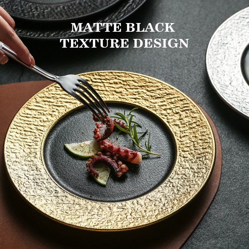 

Nordic Style Matte Texture Ceramic Dinner Plate Western Plate Marbling Steak Plate Dessert Salad Pasta Plates Ceramic Dishes