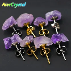 Naturstein Amethyst Ohrringe Einfache und modische Damenmode Ohrringe Amethyst Blume Lila Ohrschmuck