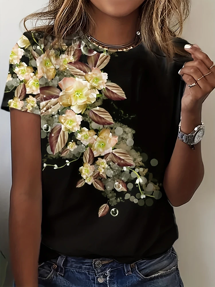 

Плюс размер, летняя новая женская футболка с принтом и коротким рукавом, свободный повседневный топ, новый стиль, лучший выбор