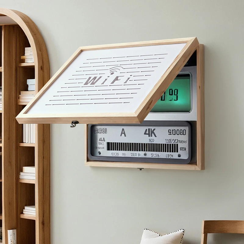 

WiFi Decorative Box Wall Mounted Media Enclosure Multi-Functional Electrical Cabinet Organizer Cable Management Extension Case