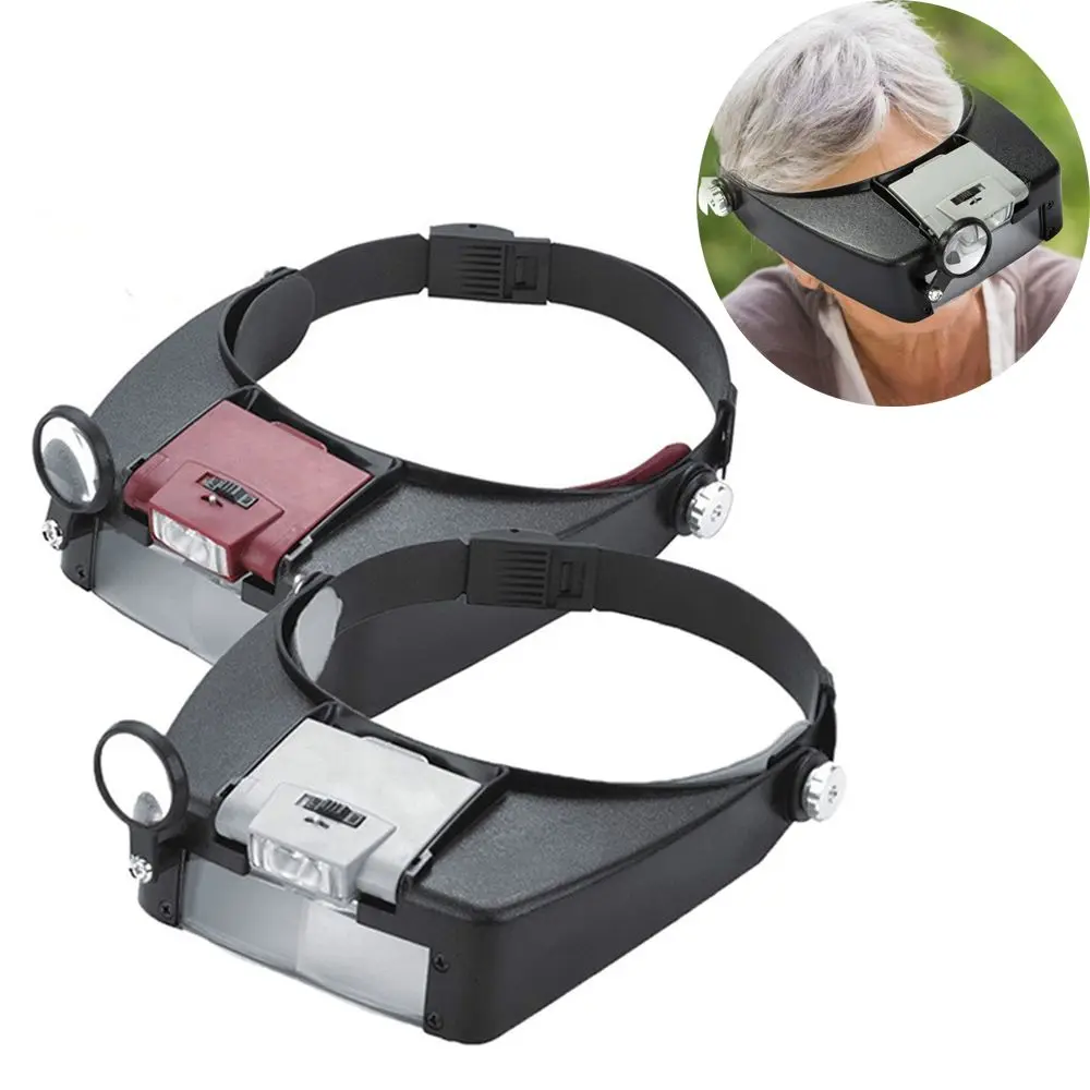 Watch Maintenance Double-layer Lens Head-mounted For Reading Jewelry Watch Magnifying Glasses Loupes Magnifier Repair Tool