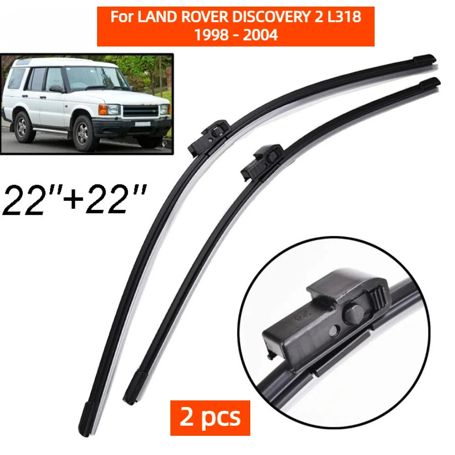 Front Wiper Blades For LAND ROVER DISCOVERY 2 L318 1998 - 2004 Windshield Windscreen Window Rain Brushes 22