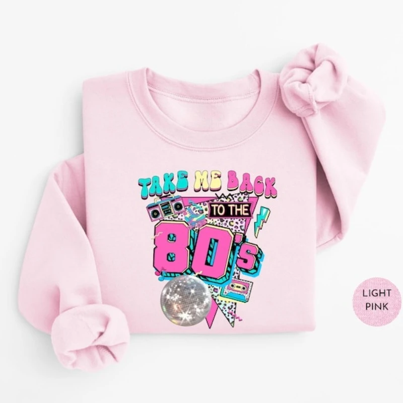 80s البلوز 80s الرجعية الجرافيك البلوز هوديي 80 قميص 80s زي حفلة قميص حراري الرجعية هوديس النساء الملابس