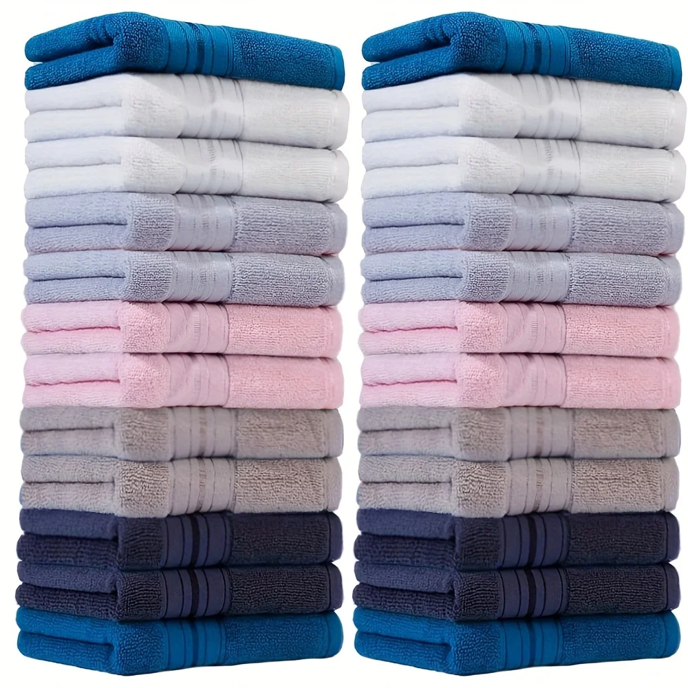 

24-Pack Mixed Colour, Super Absorbent Face Towels, Quick Dry Towels, Super Soft, for Home Use, Bathroom Additions