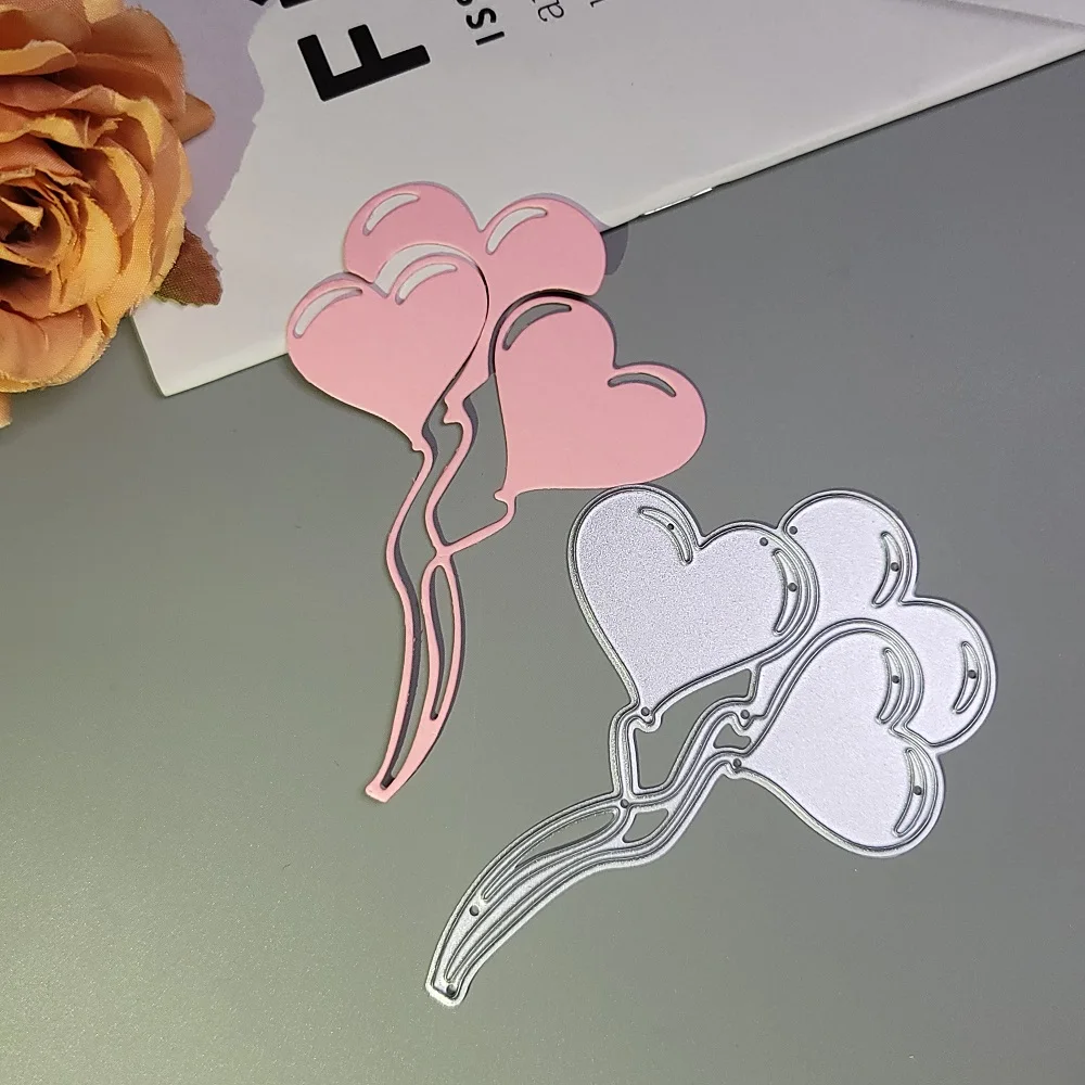 Heart Shape Balloon Metal Scrapbook Embossing Craft Die Cut DIY Album Greeting Card Blade Punch Stencils dies cut Birthday