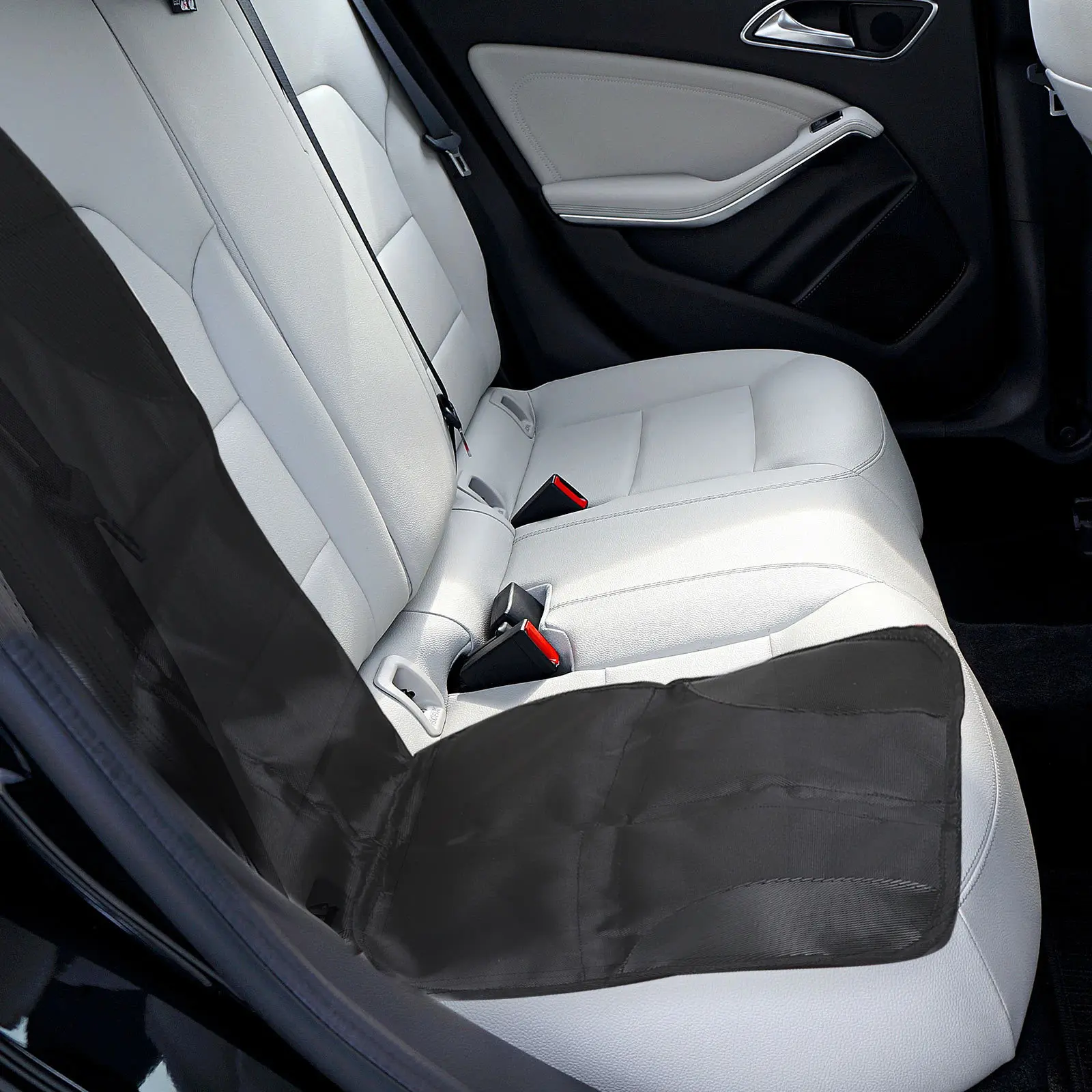 

Protector Mat Child Safety Padding Carseat with Storage Pockets Black High-Quality Long-Lasting Simple